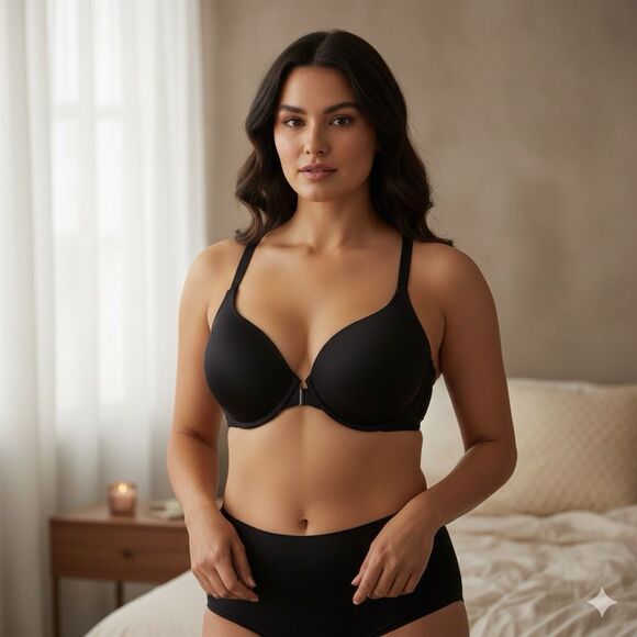 Victoria’s Secret Body by Victoria Lined Demi Front-Close Lace Racerback Bra 34D - Picture 1 of 10